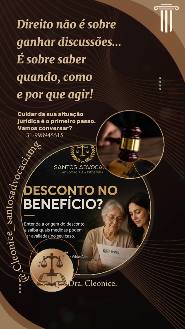 Capa de orientação sobre desconto em benefício publicada pela Santos Advocacia